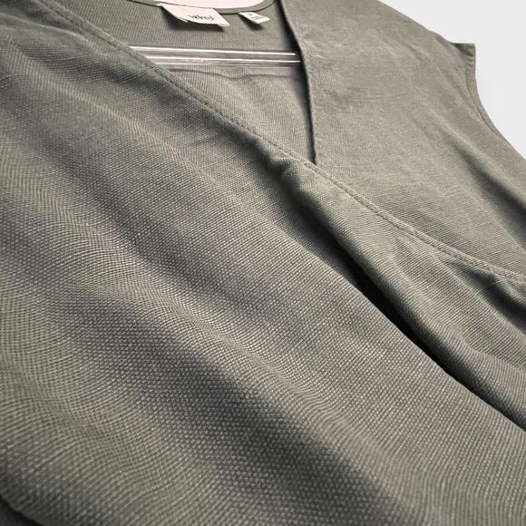 Aritzia Wilfred Brax Jumpsuit 00 Sagesse Linen Blend Wrap Top Sage Green Cutout - Picture 9 of 12